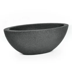 Pflanzschale "Flower" Oval, Anthrazit, Ca. 52x23x20 Cm, Füllvolumen Ca. 10 L
