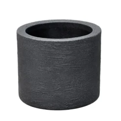 Pflanzgefäß "Kubus" Anthrazit, Rund, Ø 39 Cm, Höhe 33 Cm, Füllvolumen 18 L