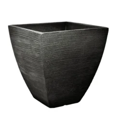 Pflanzgefäß "Luis" Anthrazit, In Rillenoptik, 40x40x42 Cm, Füllvol. 40 L