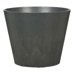 Pflanzgefäß 'Purista' Mit Reservoir, Rund, Carbon, Dunkelgrau, Kunststoff
