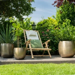 Pflanzgefäß 'Rowen', Gold, Ø 50 X H 47 Cm -Elho || LECHUZA Verkäufe 3210801621 3210801622 3210801623 Pflanzgefaess Rowen gold 3 114984 1