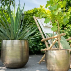 Pflanzgefäß 'Rowen', Gold, Ø 50 X H 47 Cm -Elho || LECHUZA Verkäufe 3210801621 3210801623 Pflanzgefaess Rowen gold 2 114986